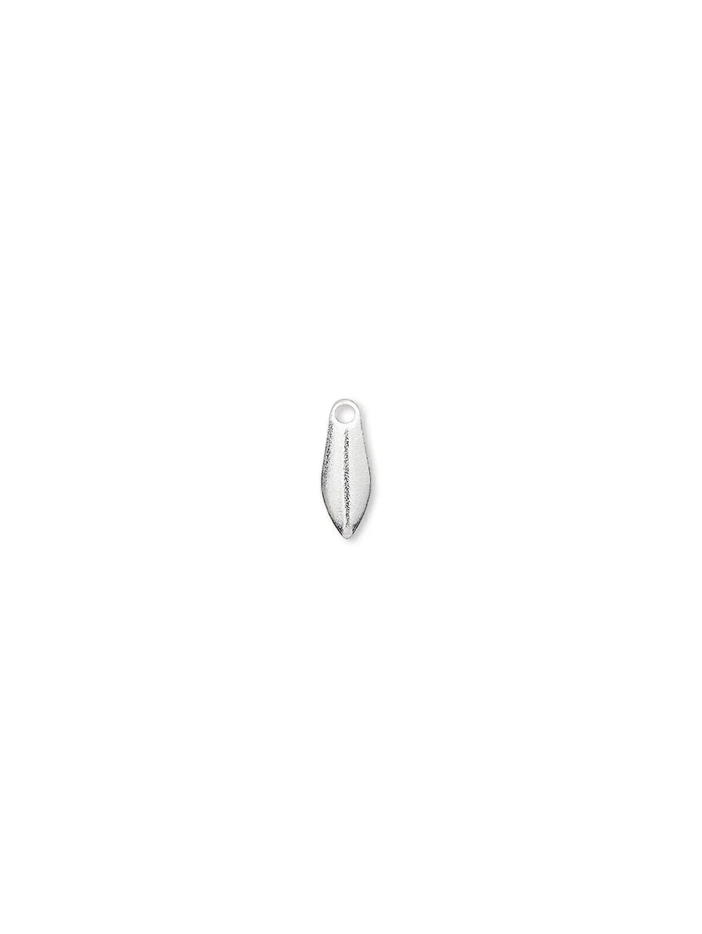 Artsy Sterling Silver Plated Stamped Little 9x3mm Teardrop Charms 10 pcs